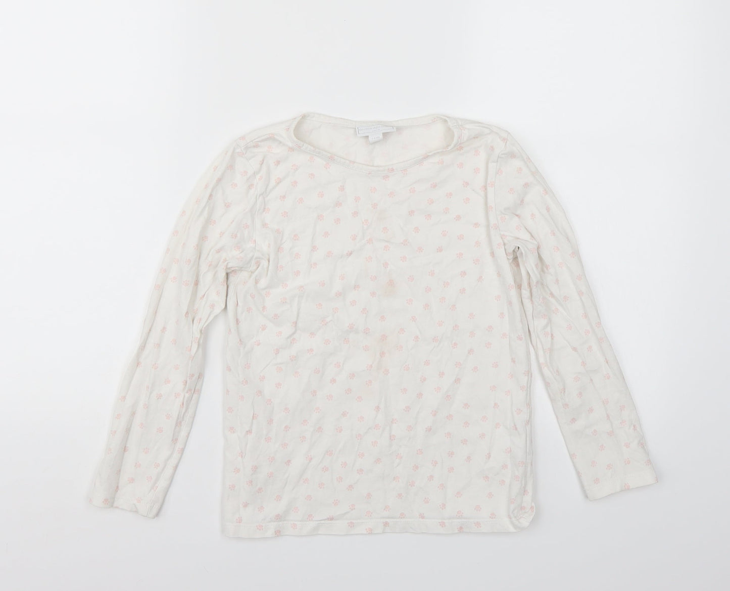 The little white company Girls White   Basic T-Shirt Size 7-8 Years