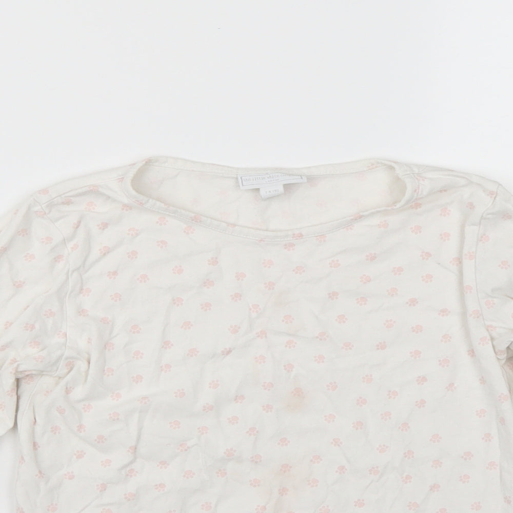 The little white company Girls White   Basic T-Shirt Size 7-8 Years