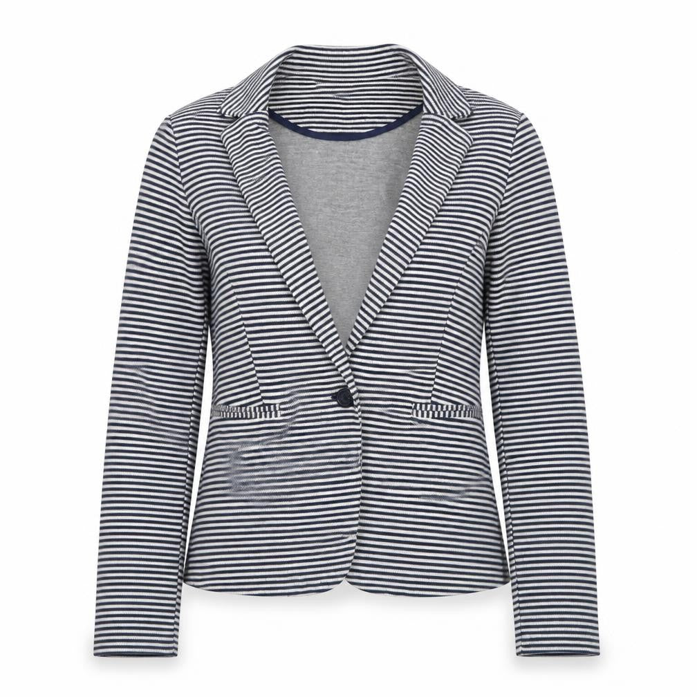 New Look Womens White Striped  Jacket Blazer Size 10