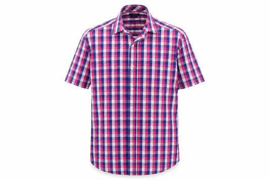 TAILORBYRD Mens Pink Check   Button-Up Size L