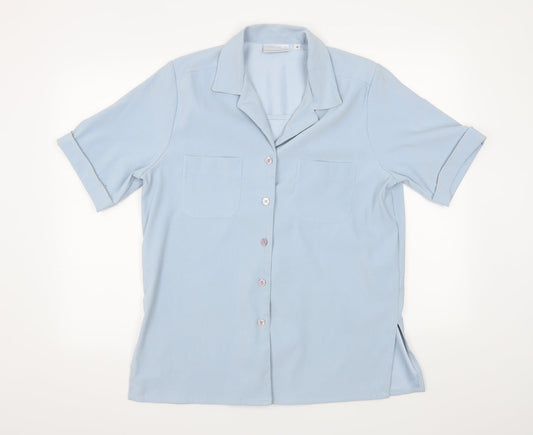 Compliments Womens Blue   Basic Blouse Size 12