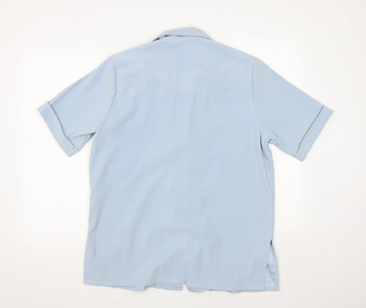 Compliments Womens Blue   Basic Blouse Size 12