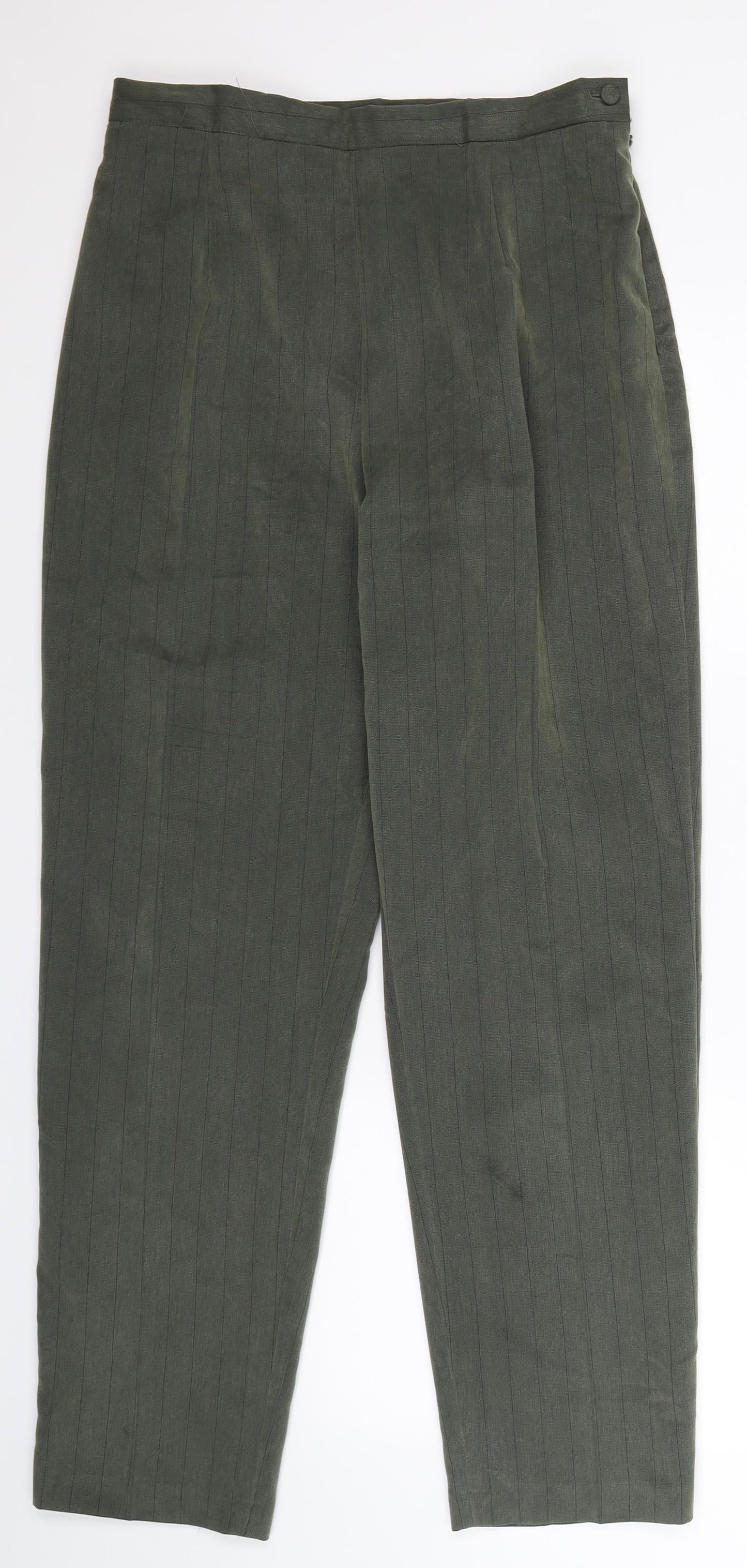 Preworn Womens Grey Striped  Trousers  Size 14 L31 in