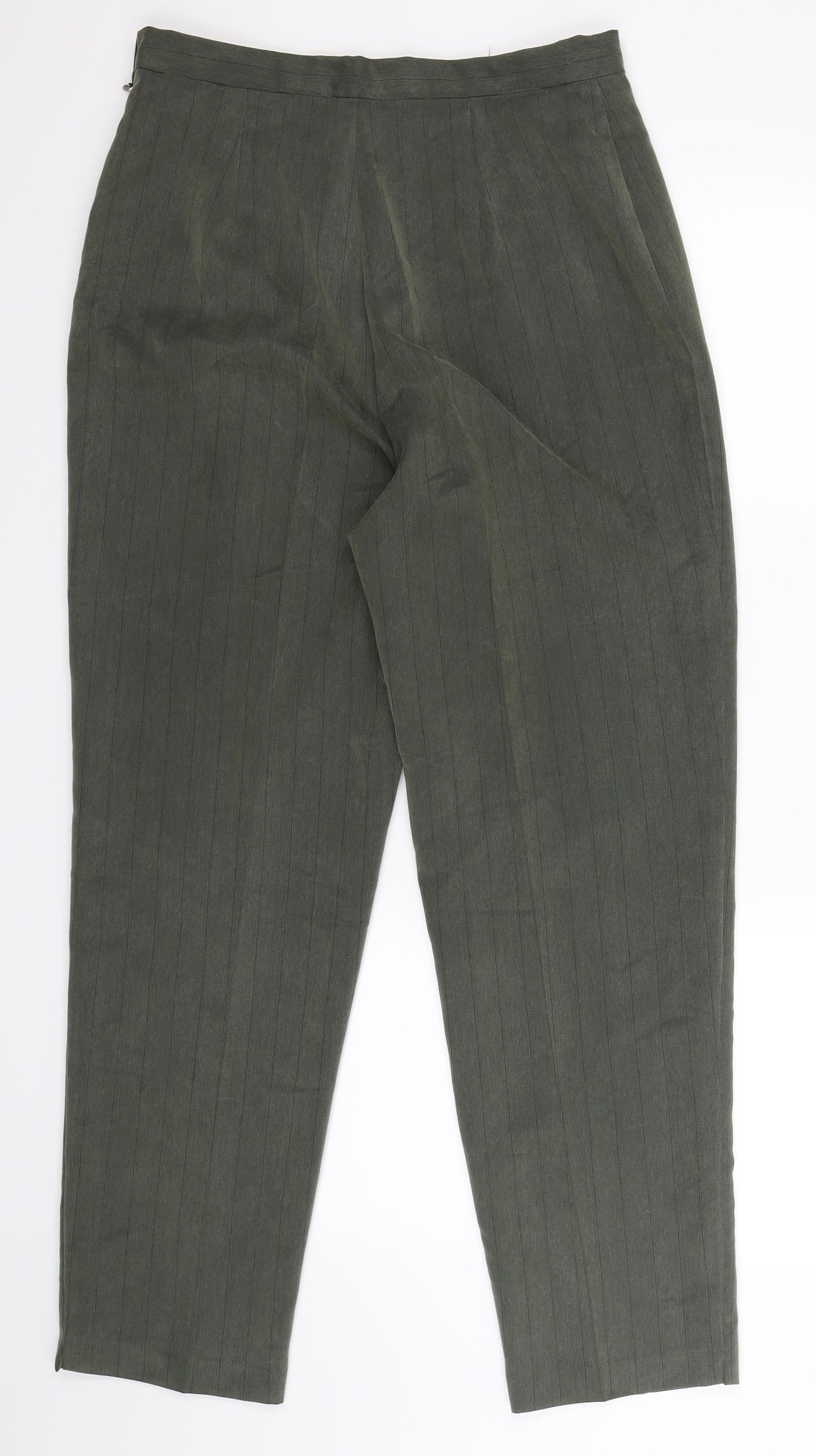 Preworn Womens Grey Striped  Trousers  Size 14 L31 in
