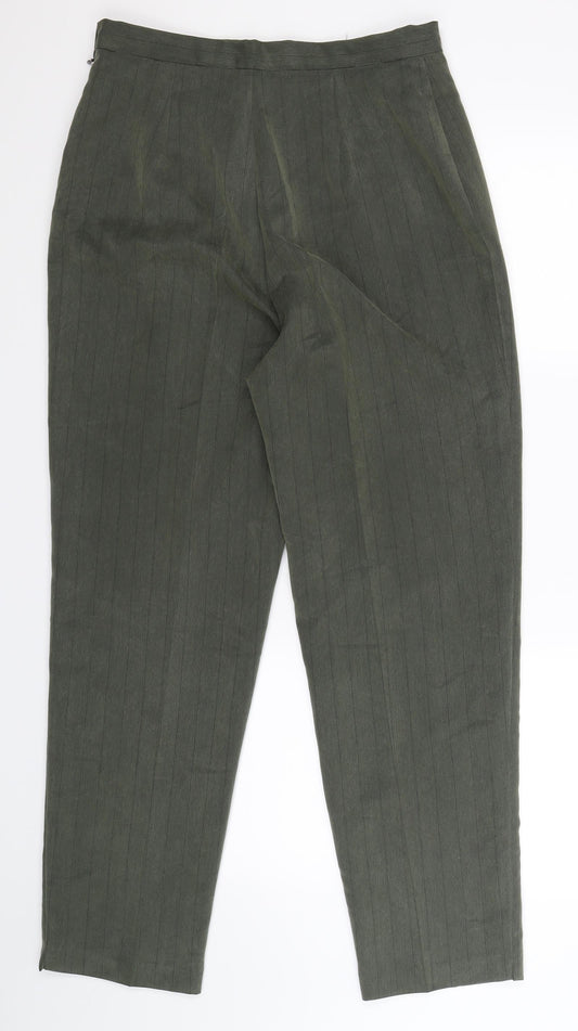 Preworn Womens Grey Striped  Trousers  Size 14 L31 in