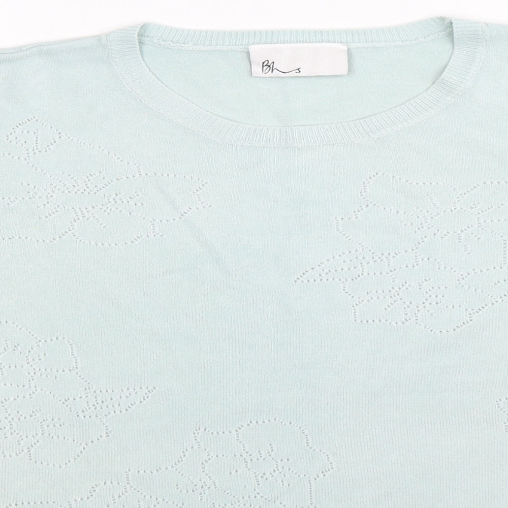 BHS Womens Green Floral Knit Pullover Jumper Size 18  - mint