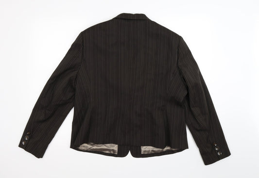 Debenhams Womens Brown Striped  Jacket Suit Jacket Size 16