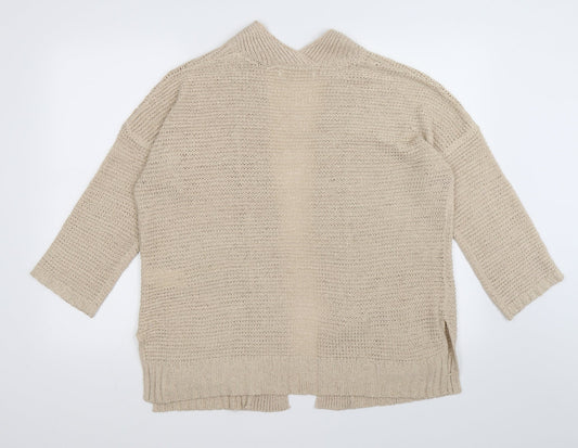 sfara Womens Beige  Knit Cardigan Jumper Size M