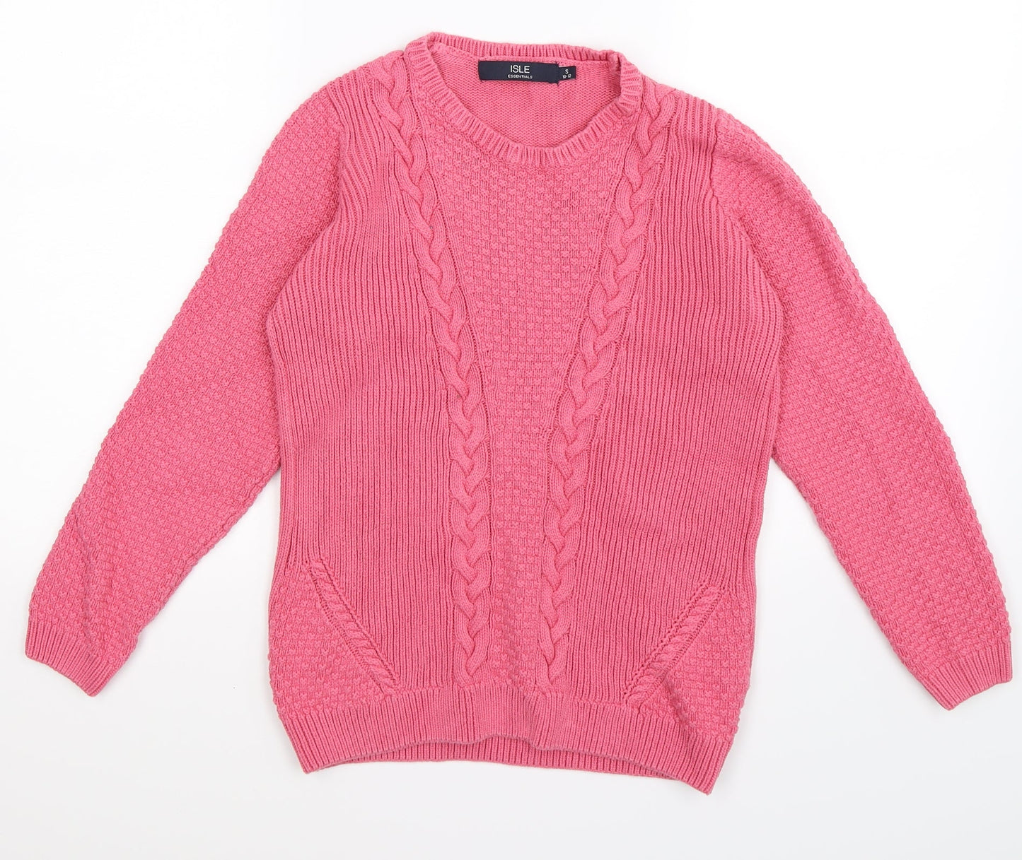 isle Womens Pink  Knit Pullover Jumper Size S