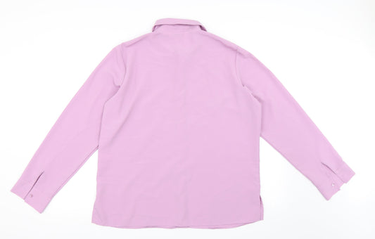 EWM Womens Purple   Basic Button-Up Size 16
