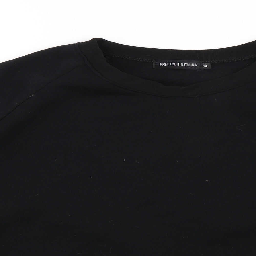 PRETTYLITTLETHING Womens Black   Pullover Sweatshirt Size M