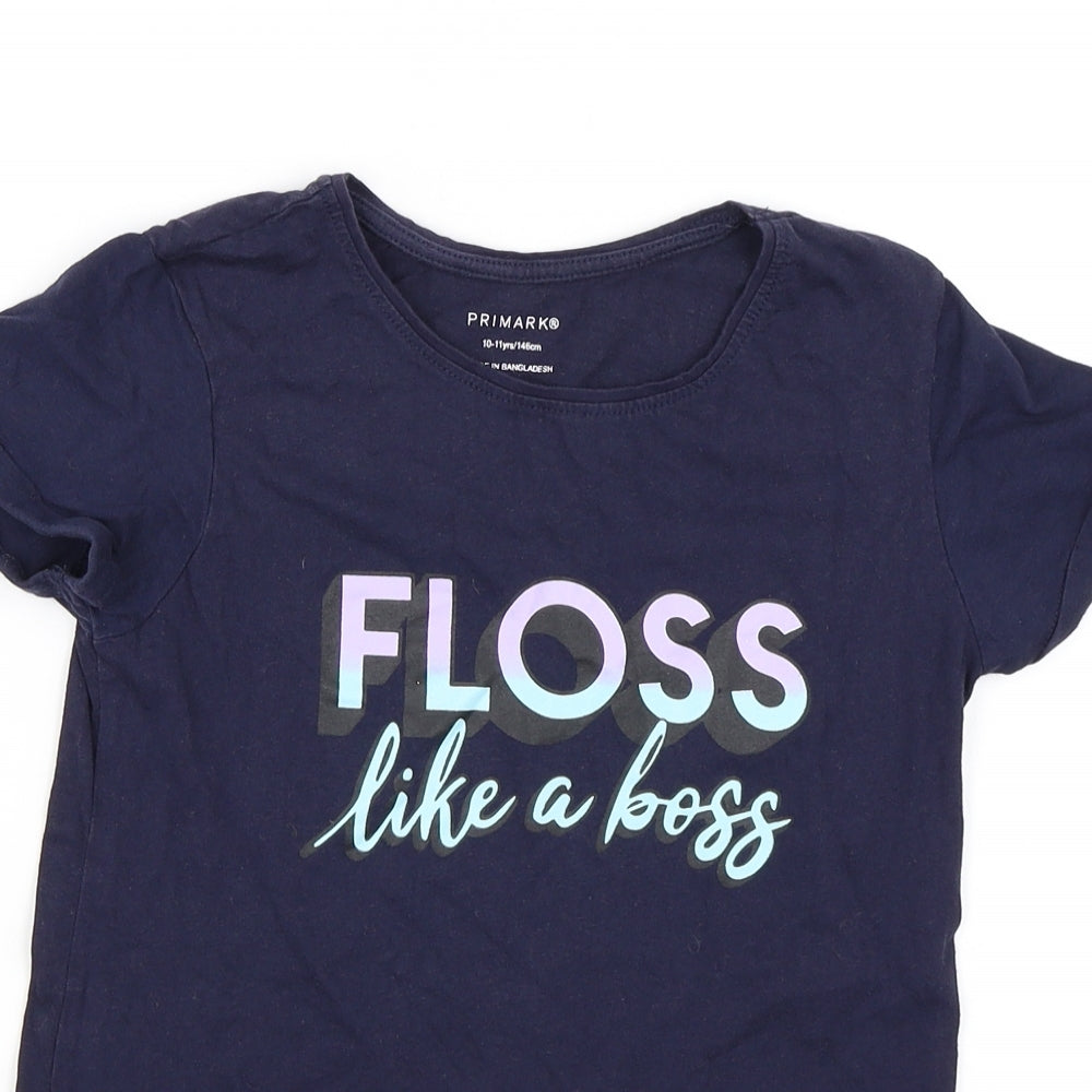Primark Girls Blue   Basic T-Shirt Size 10-11 Years