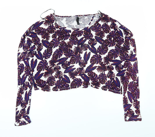H&M Womens White Floral  Basic T-Shirt Size L
