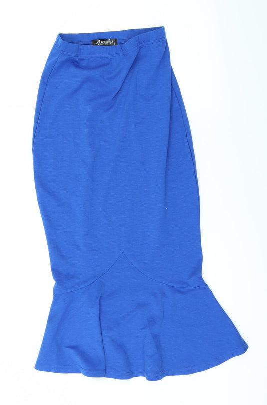 Amika Womens Blue   Straight & Pencil Skirt Size S