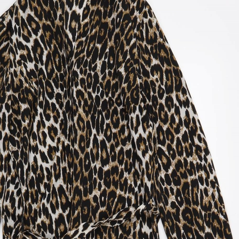 F&F Womens Beige Animal Print  A-Line  Size 8