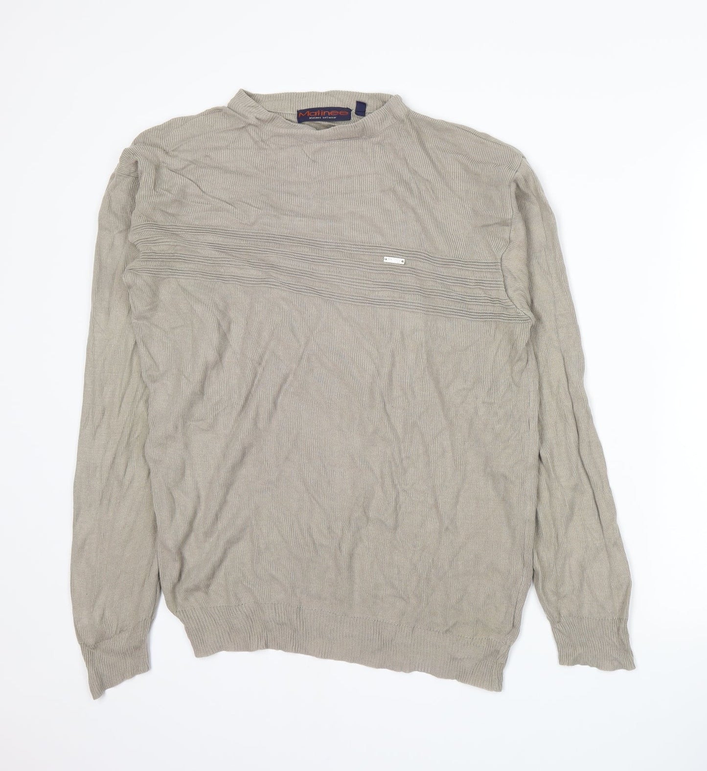 Matinee Mens Beige   Pullover Jumper Size M