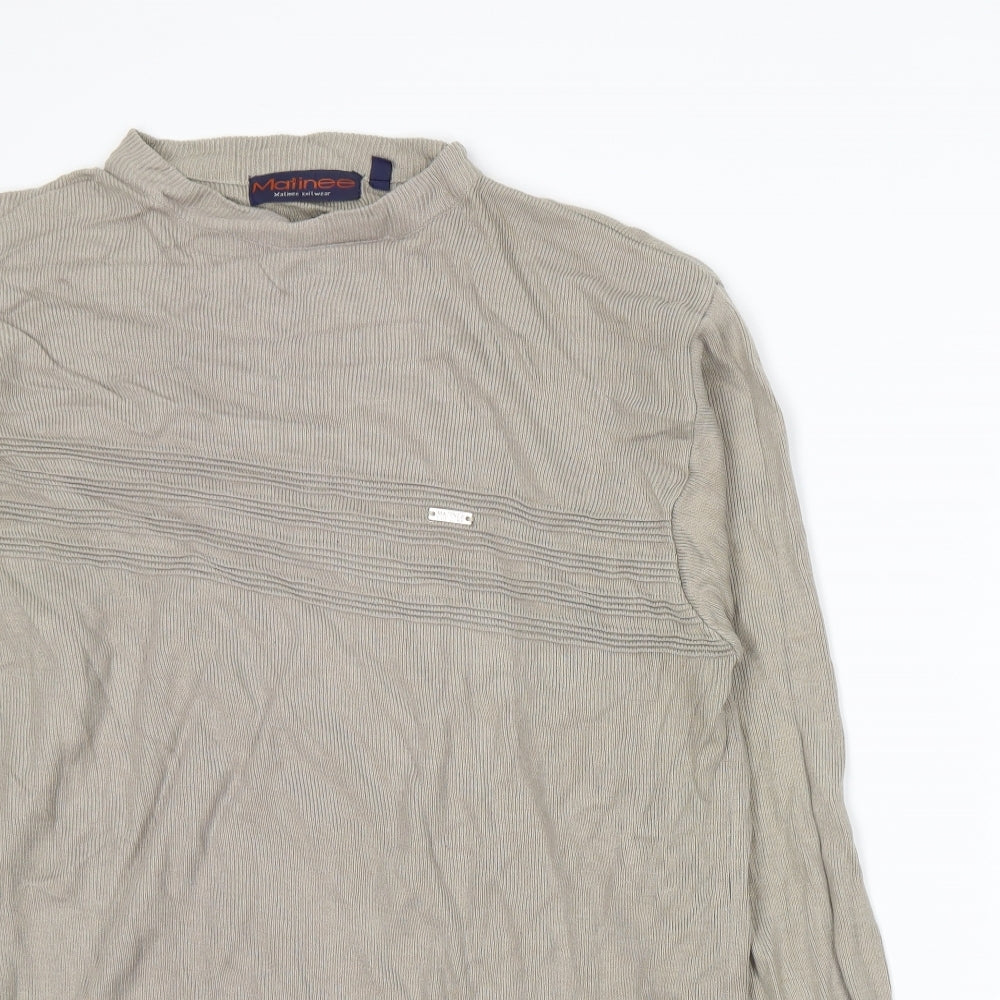 Matinee Mens Beige   Pullover Jumper Size M