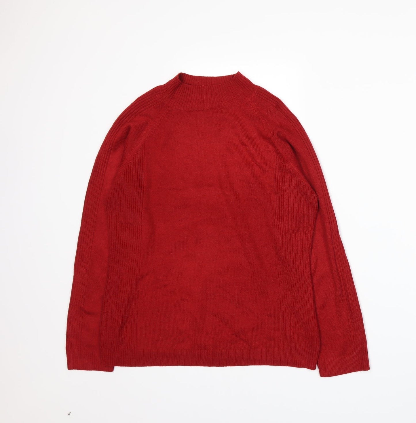 //text Womens Red  Knit Pullover Jumper Size L