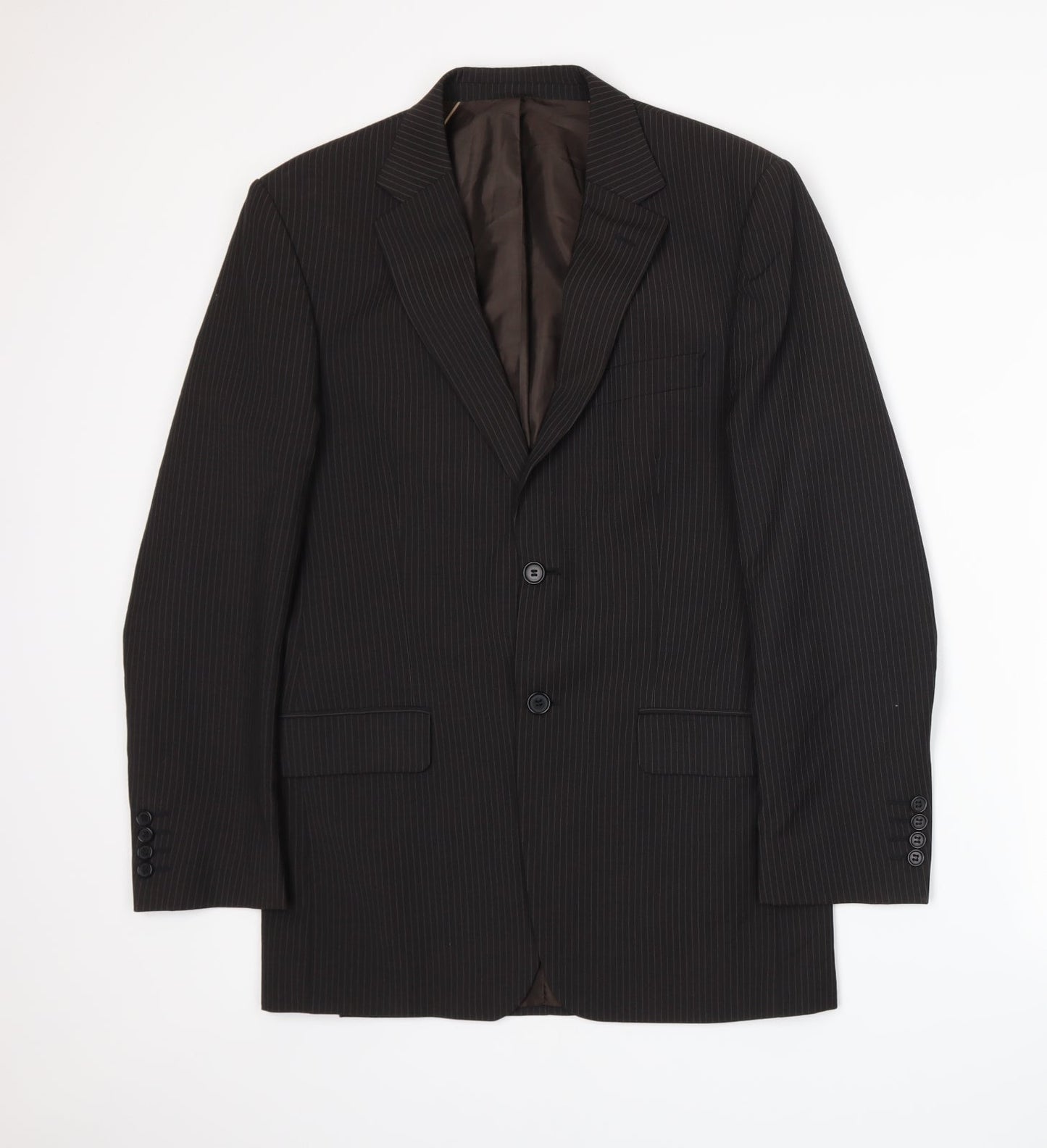 Marks and Spencer Mens Brown Striped  Jacket Suit Jacket Size S