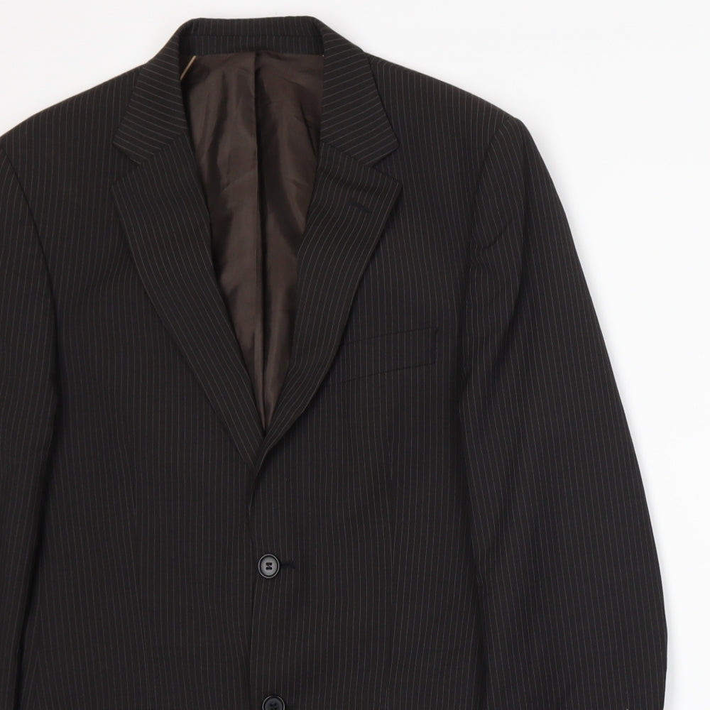 Marks and Spencer Mens Brown Striped  Jacket Suit Jacket Size S