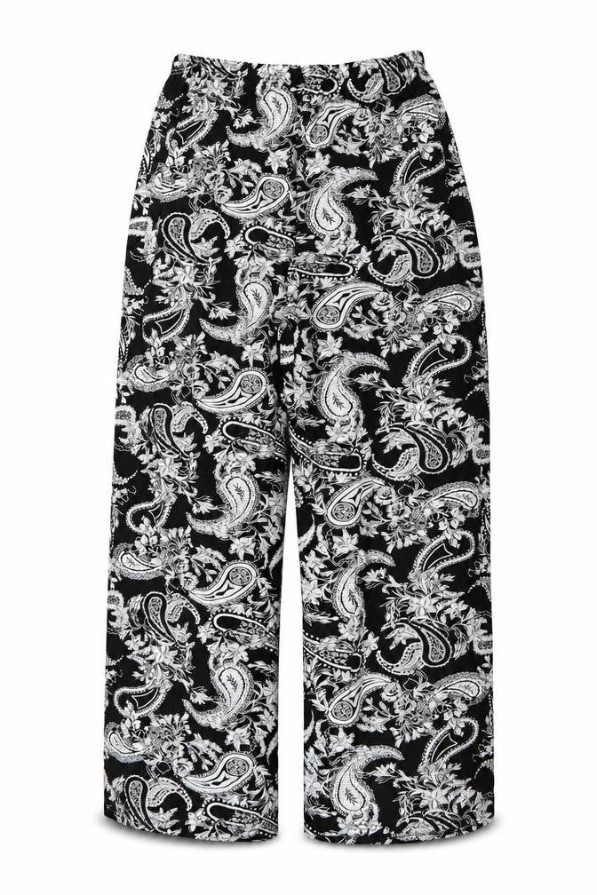 Preworn Womens Black Paisley  Trousers  Size 29 L30 in