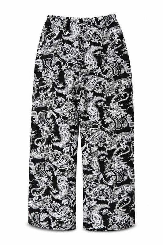 Preworn Womens Black Paisley  Trousers  Size 29 L30 in