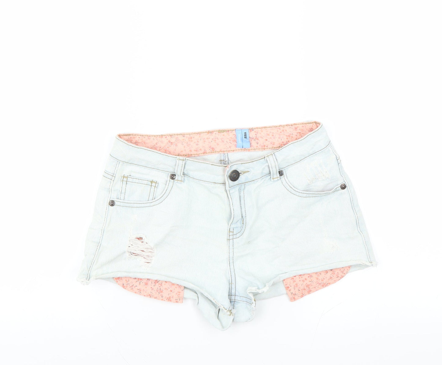 Yesyes Womens Blue   Hot Pants Shorts Size 8 - DISTRESSED