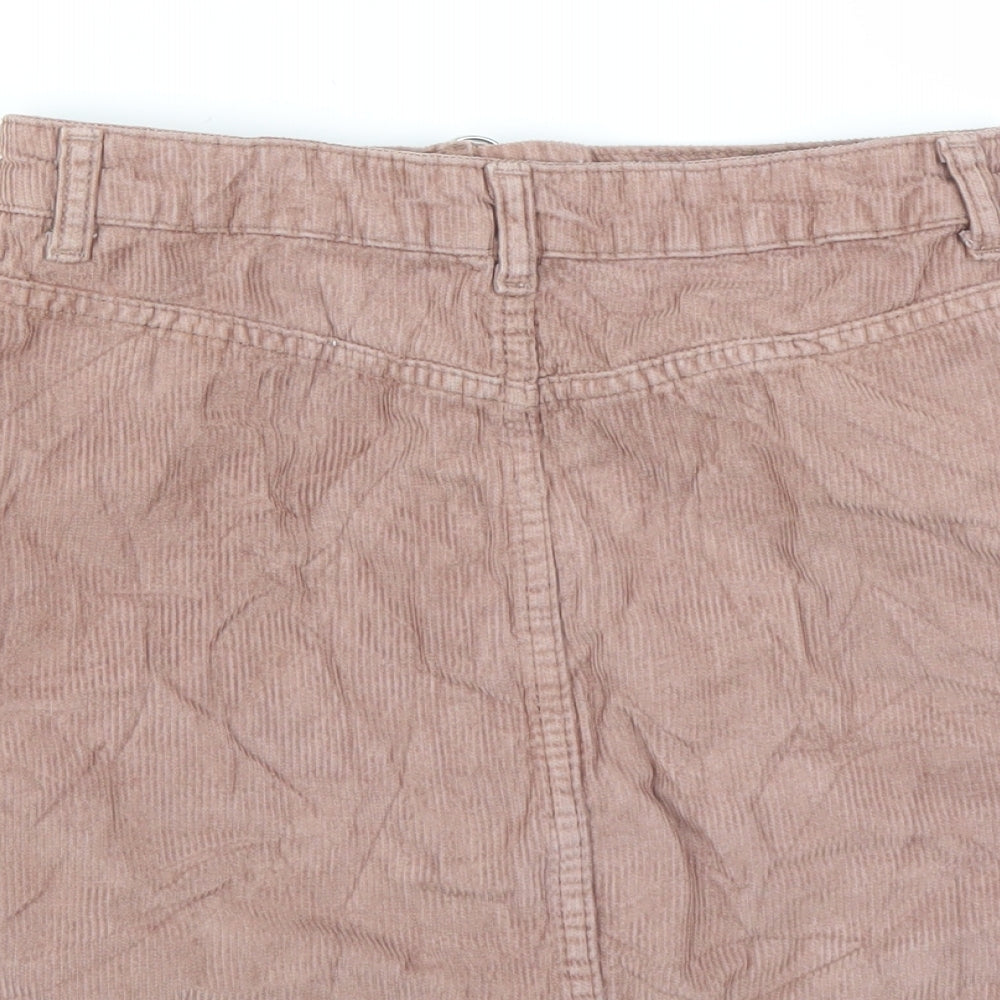 Topshop Womens Pink  Corduroy Mini Skirt Size 6