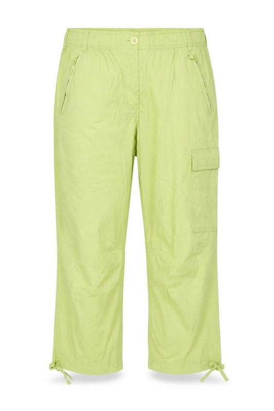 Kuala Womens Green Floral  Cropped Trousers Size 2XL L21 in