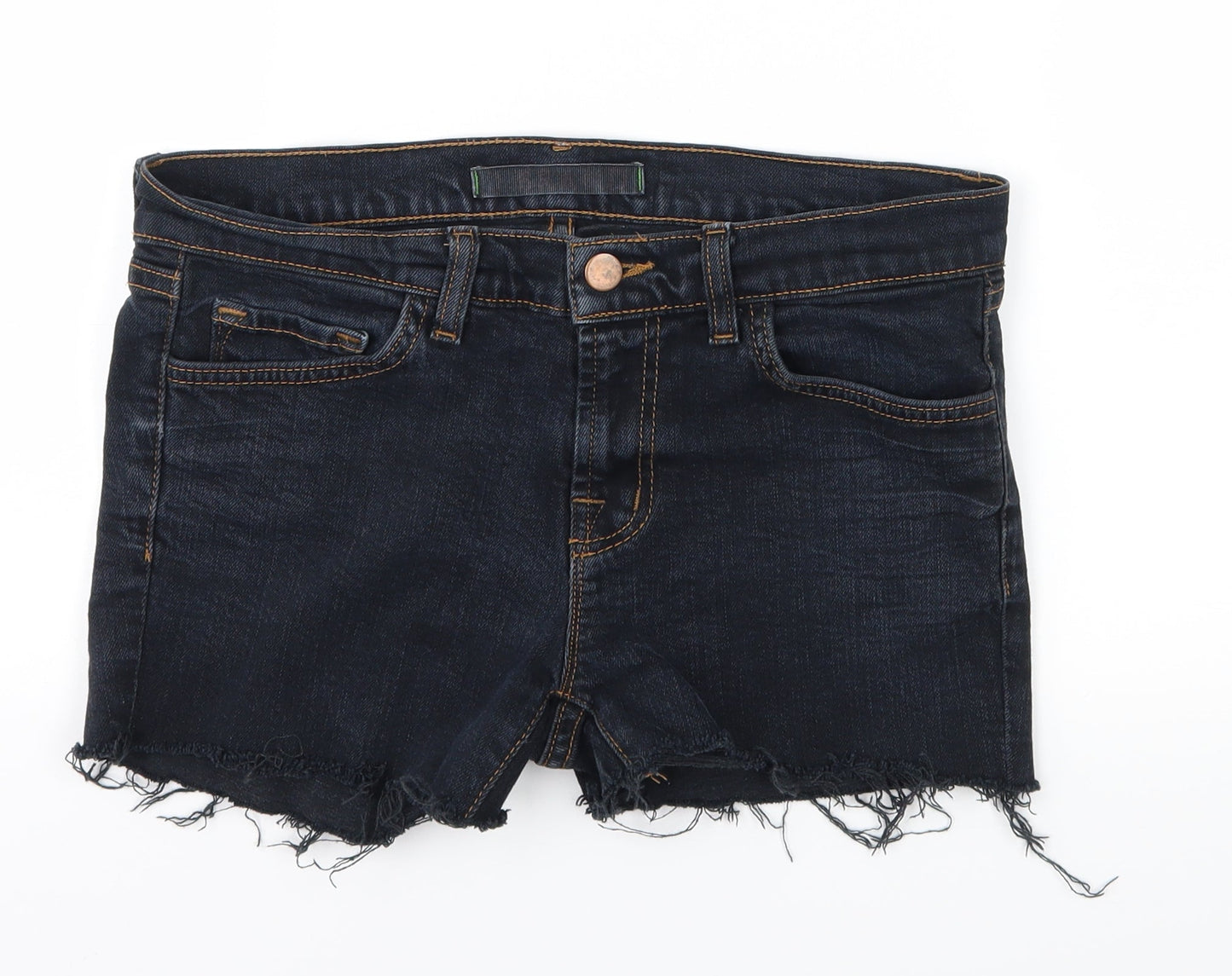 Preworn Womens Blue  Denim Hot Pants Shorts Size 30 in