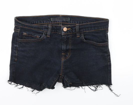 Preworn Womens Blue  Denim Hot Pants Shorts Size 30 in