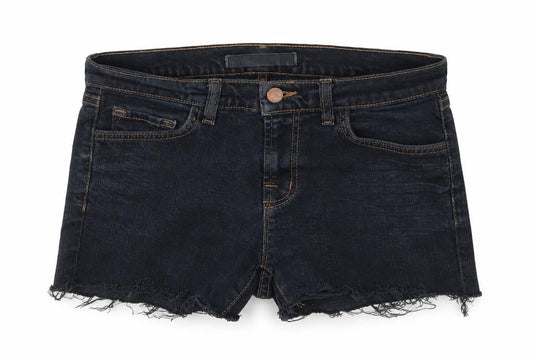 Preworn Womens Blue  Denim Hot Pants Shorts Size 30 in