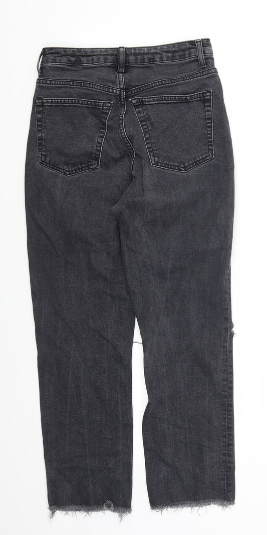 Topshop Womens Grey  Denim Straight Jeans Size 26 in L24 in