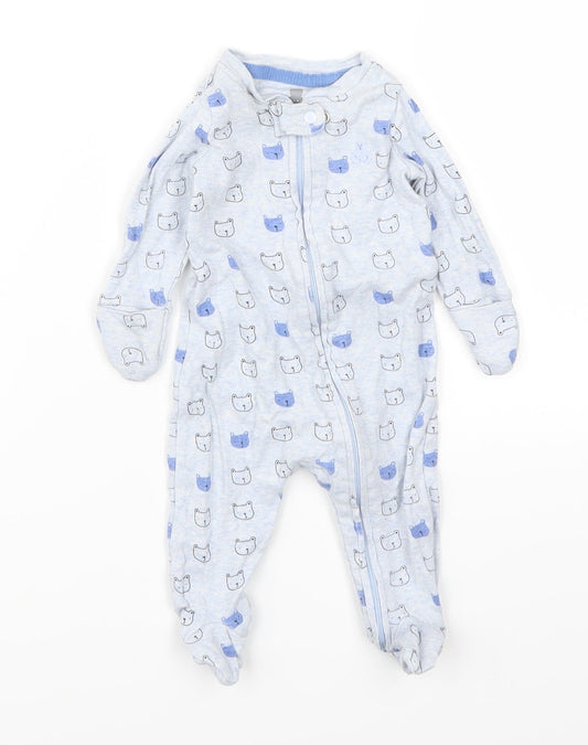 Gap Baby Blue Animal Print  Cami One Piece Size 0-3 Months  - Bear Print
