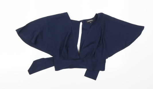 Chemistry Womens Blue   Cropped Blouse Size 8