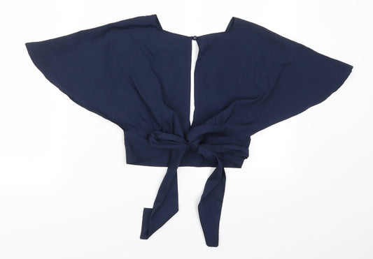 Chemistry Womens Blue   Cropped Blouse Size 8