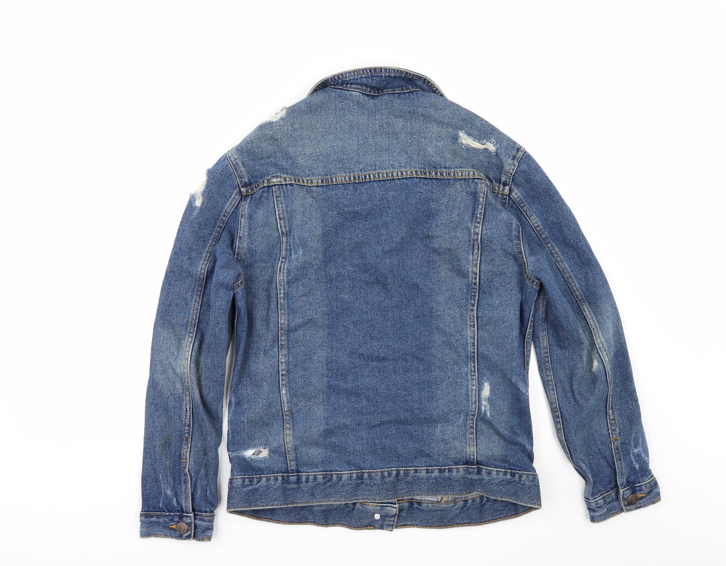 New Look Womens Blue  Denim Jacket  Size 6  - DISTRESSED