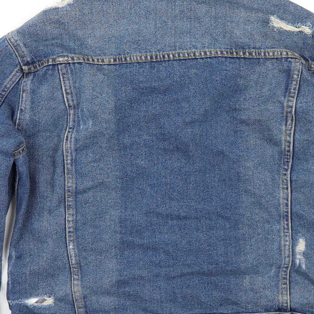 New Look Womens Blue  Denim Jacket  Size 6  - DISTRESSED