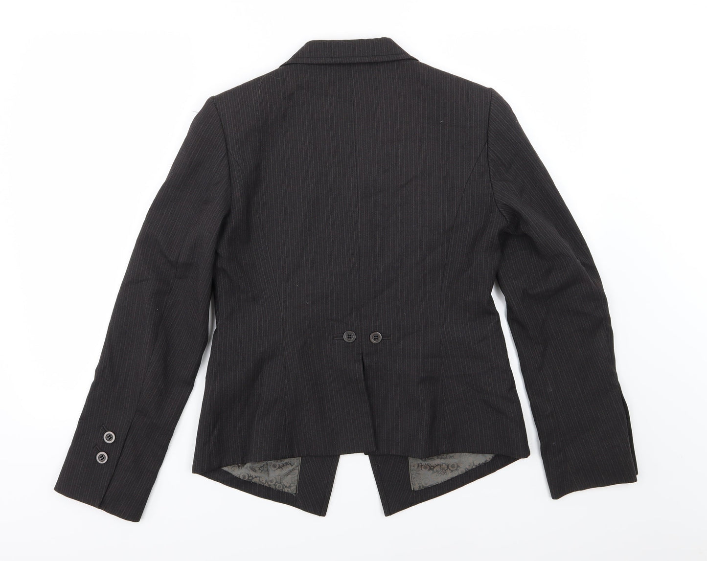 NEXT Womens Grey Striped  Jacket Suit Jacket Size 12