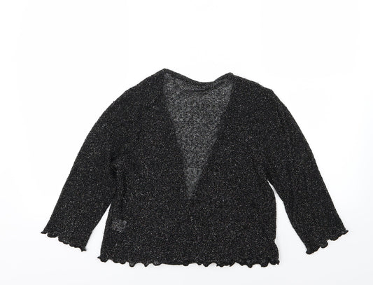 Alexara Womens Black  Knit Cardigan Jumper Size S