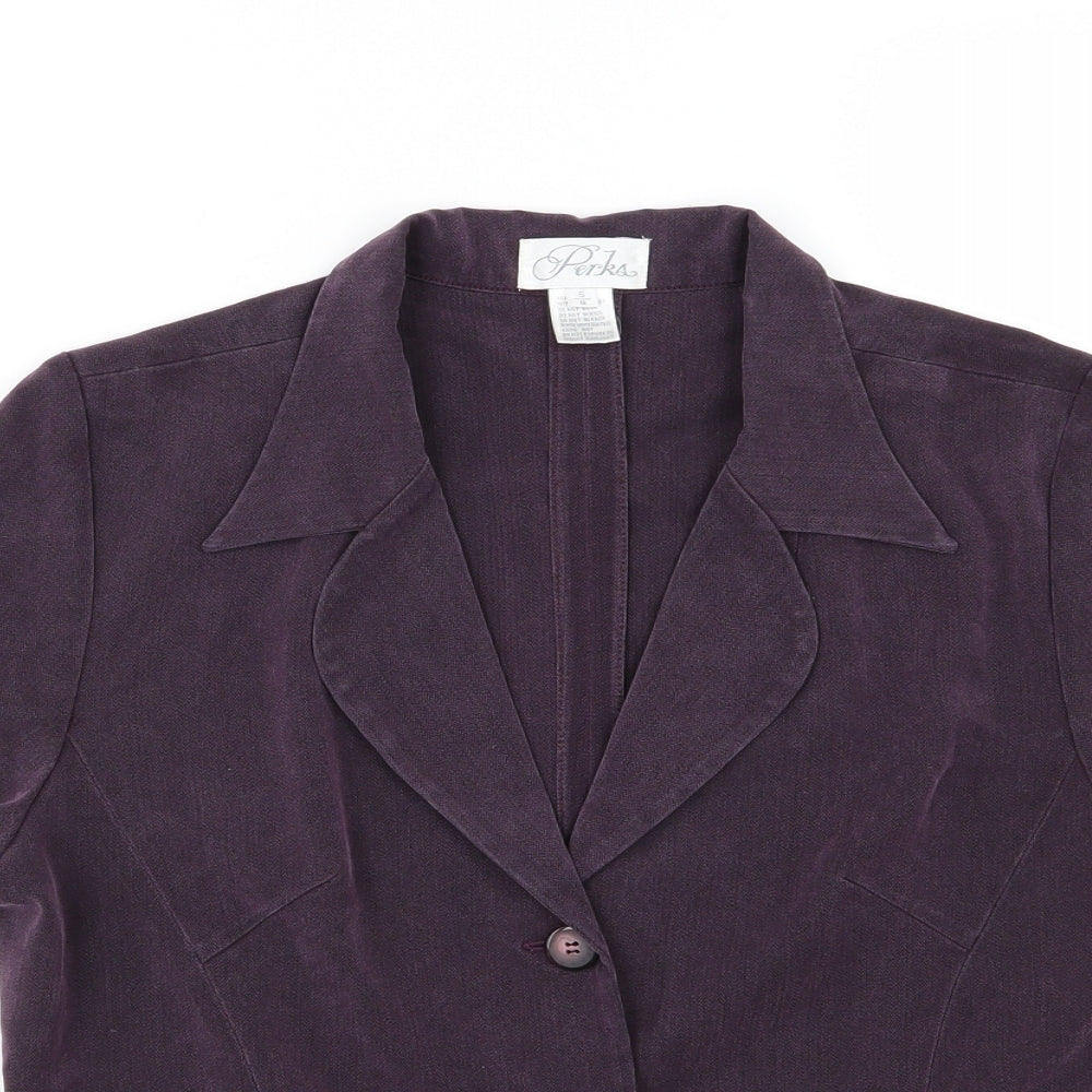 Perks Womens Purple   Jacket  Size 8
