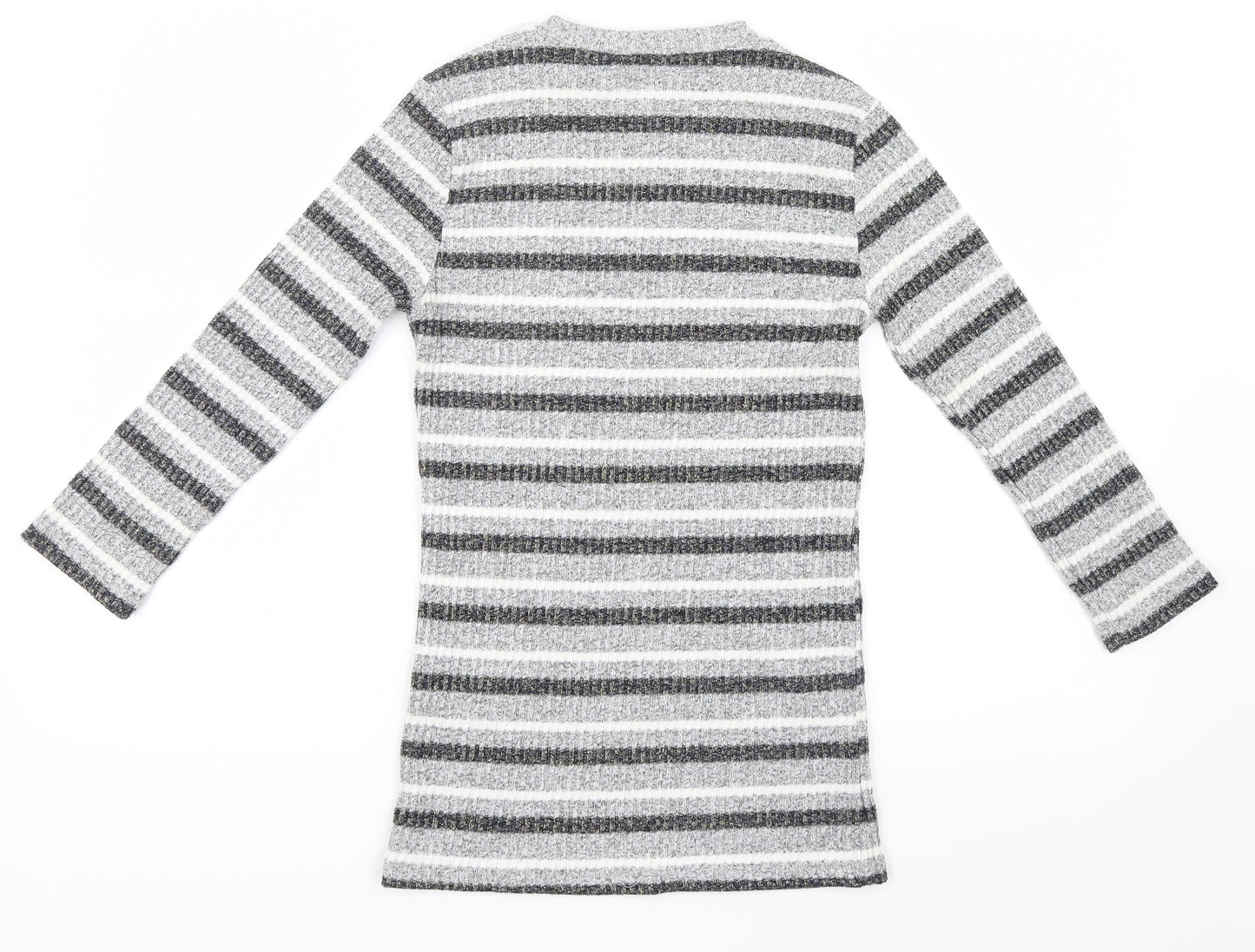 Peacocks Womens Grey Striped  Pullover Jumper Size 10