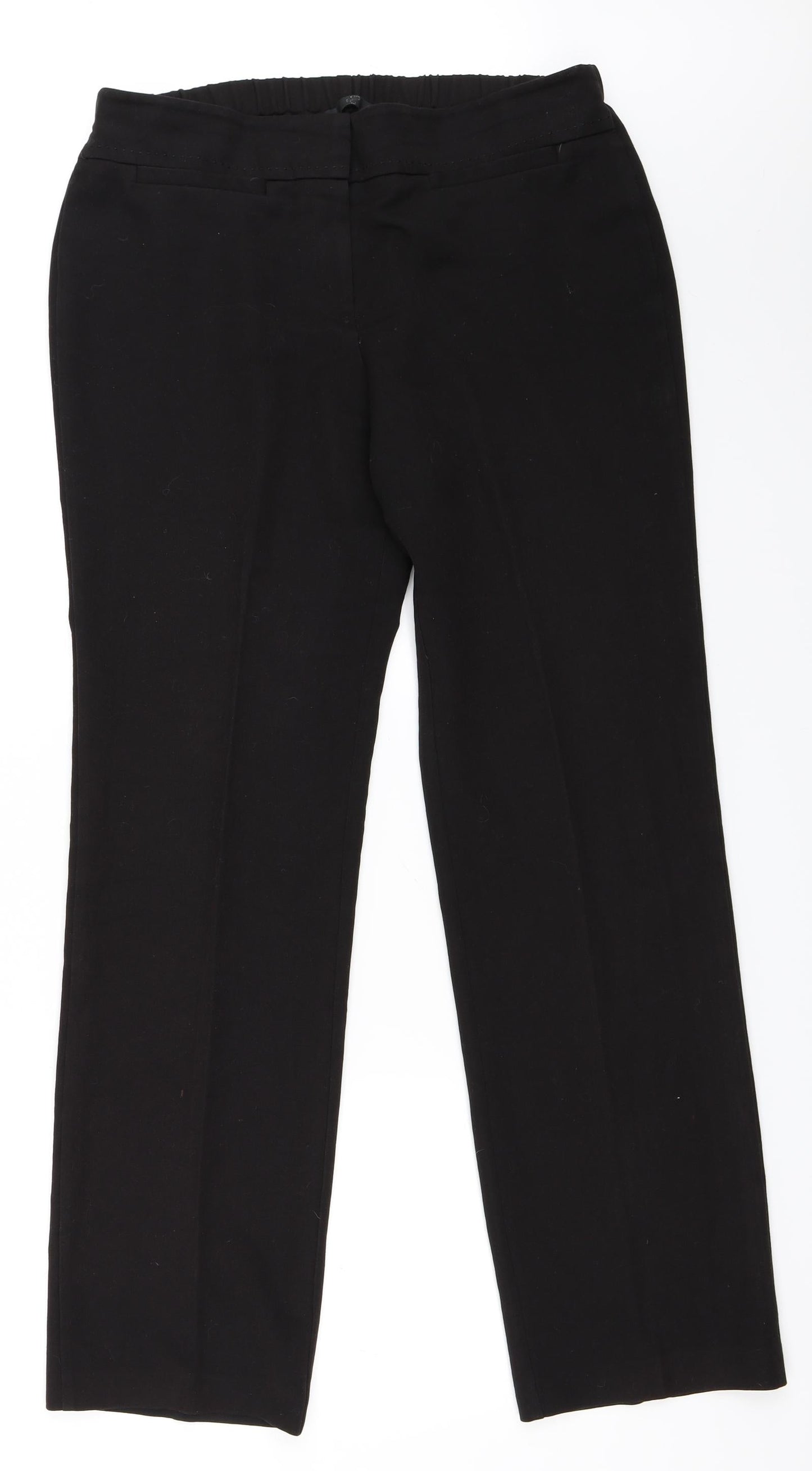 Preworn Womens Black   Trousers  Size 14 L32 in