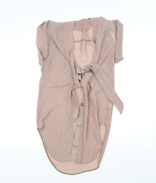 Krisp Womens Beige   Basic Blouse Size 8