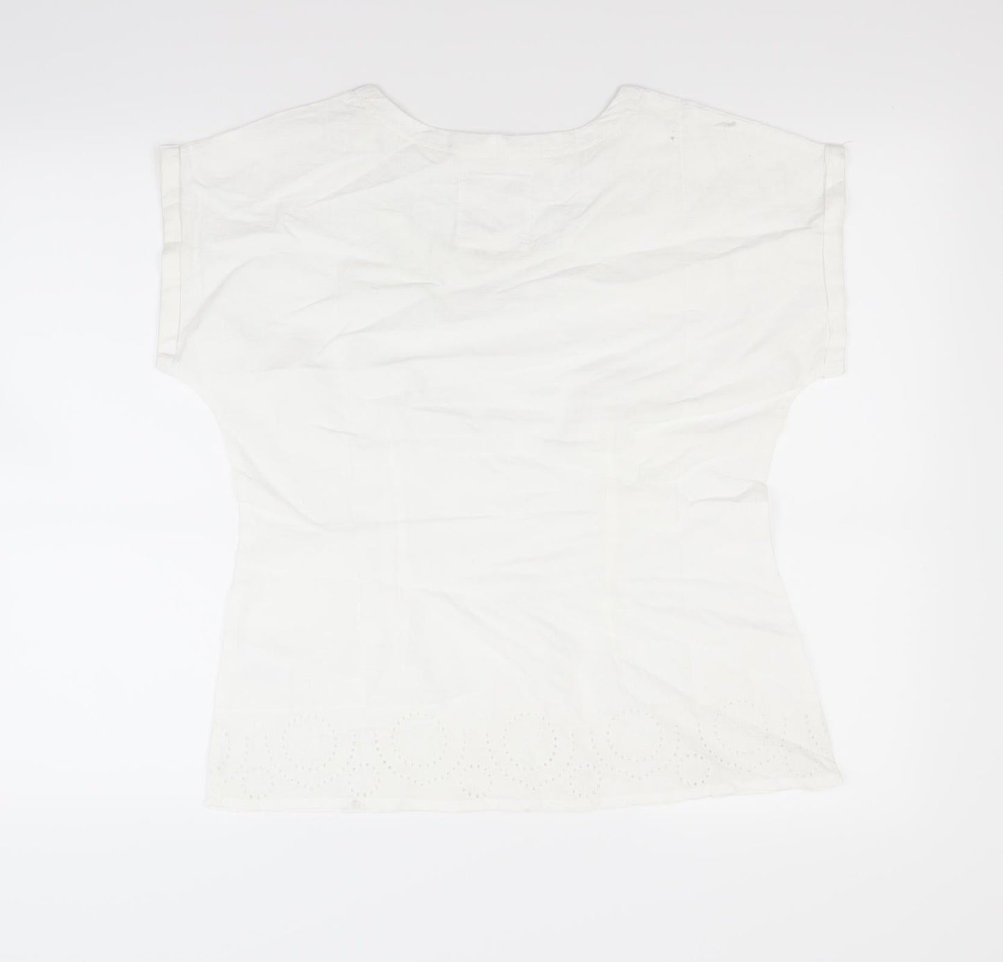 Preworn Womens White   Basic T-Shirt Size 12