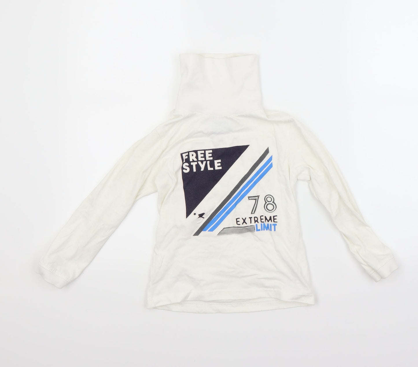 Preworn Boys White   Pullover Sweatshirt Size 6 Years