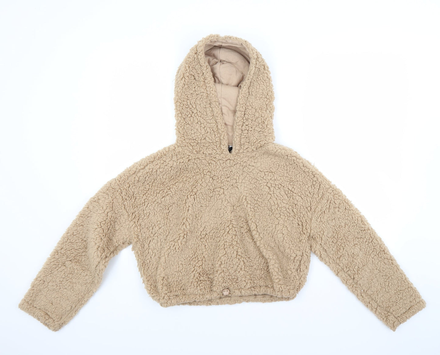 New Look Girls Beige  Fleece Pullover Hoodie Size 12 Years