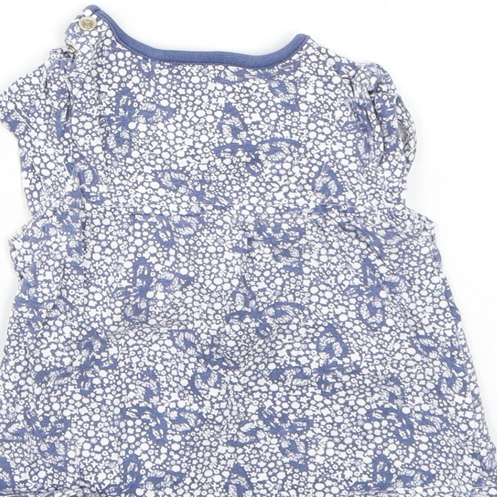 TU Girls White Floral  Basic T-Shirt Size 3-6 Months