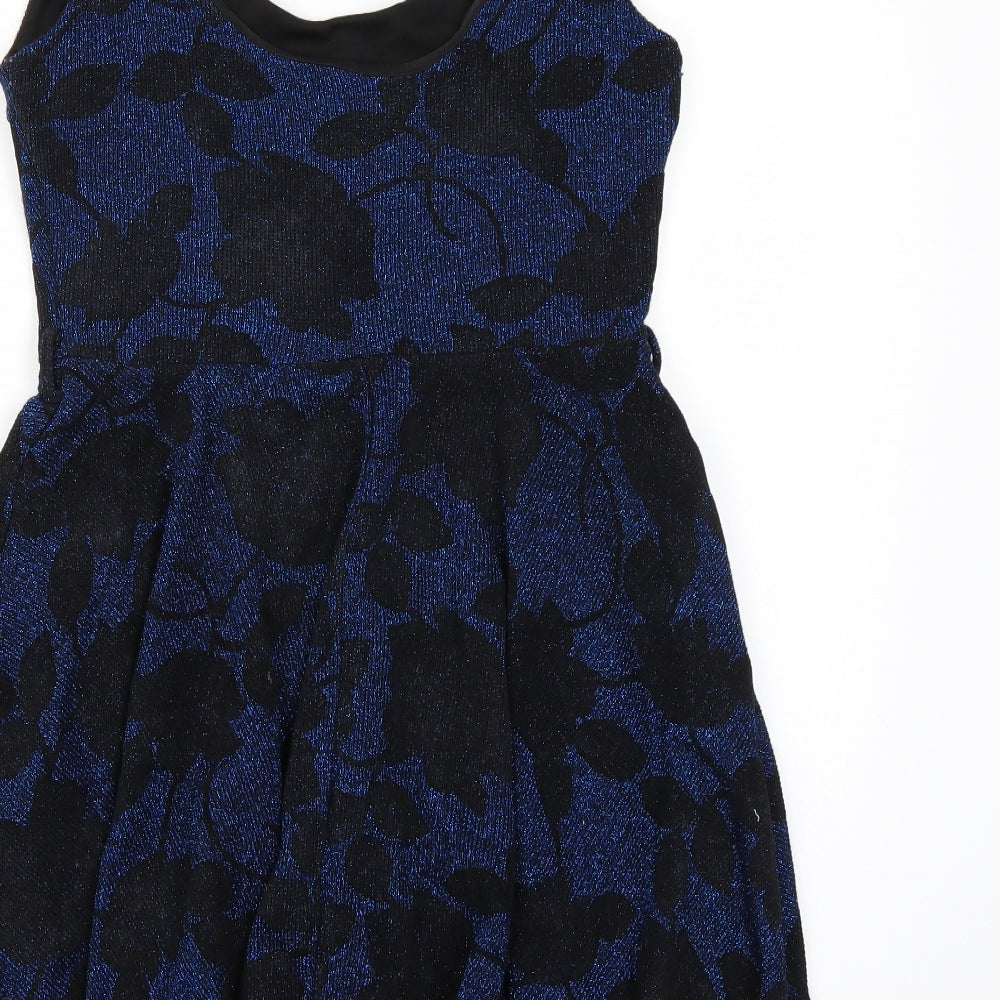 Club L Womens Blue Floral  A-Line  Size 10