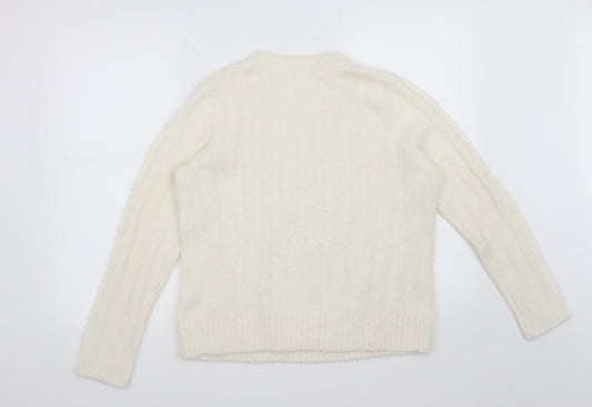 TU Womens Beige Striped  Pullover Jumper Size 14